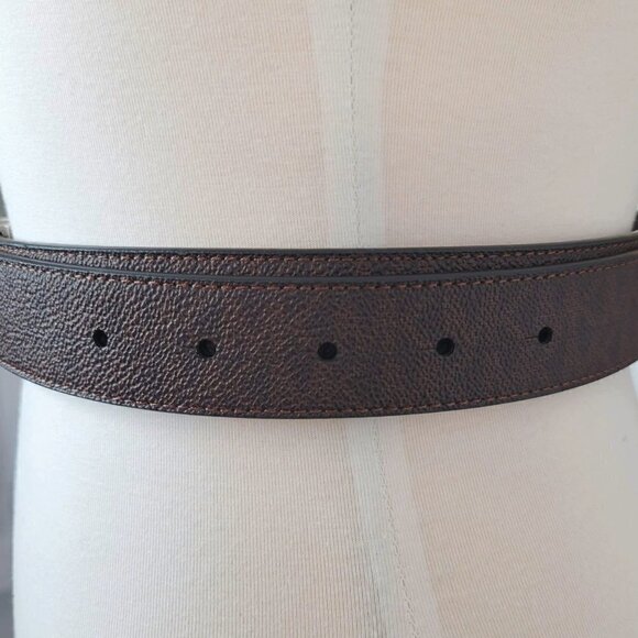 Michael Kors Signature Belt, Reversible Logo Brown/Plain Brown Size 34 or M - Picture 6 of 16